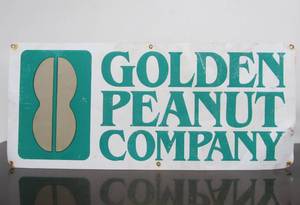 lot 27 image: Vintage GOLDEN PEANUT COMPANY Metal Advertising Sign