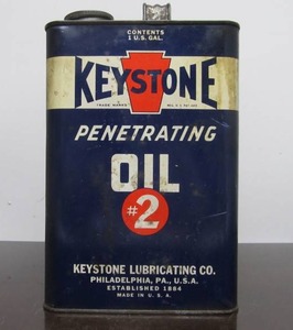 lot 54 image: Vintage KEYSTONE Motor Oil 1 Gallon Advertising SAMPLE Can