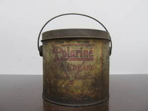 lot 56 image: Antique POLARINE Cup Grease Advertising Oil Can
