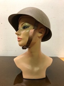 lot 111 image: Original Old Vintage Steel Military Helmet wLiner