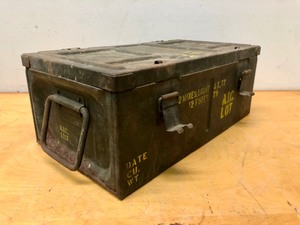 lot 80 image: Larger Heavy Steel U.S. Army Explosive Mines Ammo Crate