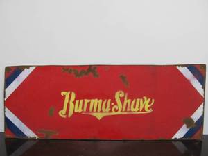 lot 73 image: BURMA-SHAVE Metal Advertising Sign