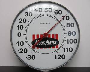 lot 6 image: Vintage MOORMANS Feeds Advertising Thermometer