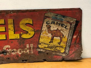 lot 115 image: Vintage 1950 era CAMELS Cigarettes Metal Advertising Sign