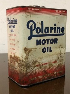 lot 135 image: 1 Gallon Vintage POLARINE Advertising Oil Can