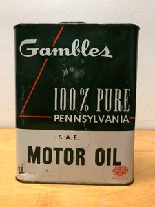 lot 149 image: 1 Gallon Vintage GAMBLES Advertising Oil Can