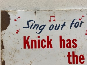 lot 151 image: Vintage Metal KNICK Beer Sign