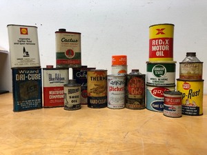 lot 161 image: Large Group of Advertising Oil etc Cans
