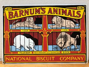 lot 183 image: Vintage 1990 Nabisco ANIMAL CRACKERS Porcelain Sign