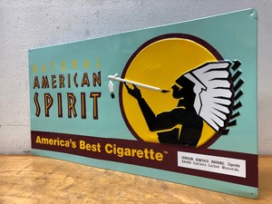 lot 186 image: AMERICAN SPIRIT Smoking Tobacco Metal Advertising Sign
