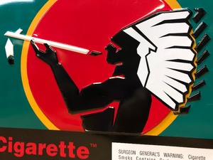 lot 187 image: AMERICAN SPIRIT Smoking Tobacco Metal Advertising Sign
