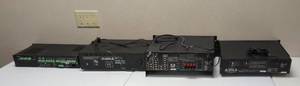 lot 30 image: Vintage Stereo Denon Amplifier &  Carousel CD Changer, JVC Dual Cassette Deck & Crestron Control System