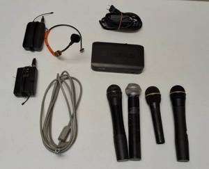 lot 35 image: Shure & Telex - Business Microphones, and (1) Shure -Microphone Headset & Shure Router