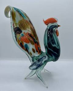 lot 2 image: Vintage Murano Glass Rooster Figurine