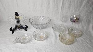 lot 31 image: Vintage Assorted Fostoria Glassware- Some Clear Glass and Some Uranium