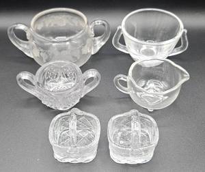lot 53 image: Uranium Glass Assortment - 6 Assorted Dishes