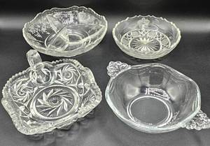 lot 64 image: Set of 4 Uranium Glass Candy Dishes