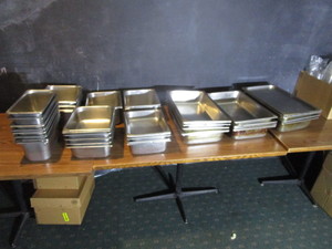 lot 46 image: Stainless Steel Food Pans Lids