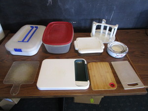lot 95 image: Cutting Boards & Misc. Containers