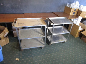 lot 65 image: (2) Stainless Steel Carts 16x24x32