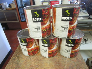 lot 120 image: (5) Cans Tomato Bits