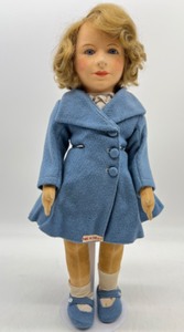 lot 1 image: Vintage CHAD VALLEY Princess Elizabeth Cloth Doll - All Original - England 1938