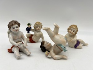 lot 2 image: Antique VOLKSTEDT Porcelain Cherub Figurines - QTY 4