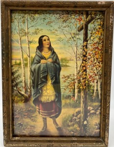 lot 26 image: Vintage Antique Kateri Tekakwitha Print