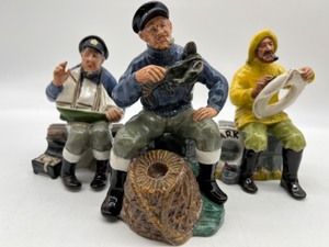 lot 15 image: Trio of ROYAL DOULTON Figurines - Lobster Man, Tall Story, Boatman