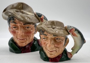 lot 20 image: ROYAL DOULTON The Poacher - Pair of Toby Mugs