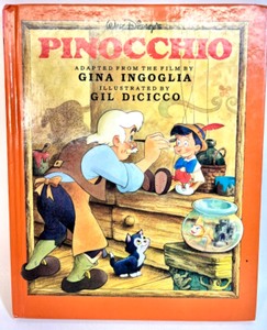 lot 126 image: Vintage 1950s GUND Hand Puppet, 1990 DISNEYS PINOCCHIO KNOWLES CHINA COLLECTORS PLATE and 1992 Hardcover Book