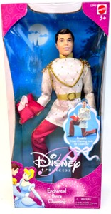 lot 130 image: 1991 DISNEY Classics CINDERELLA Doll, 2001 DISNEY PRINCESS ENCHANTED PRINCE CHARMING Doll & 1992 DISNEY CLASSICS FAIRY GODMOTHER Mask and Costume Playset NIB by MATTEL