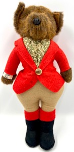 lot 258 image: Vintage 1980s LITTLE FOLK Renard Huntsman Fox Stuffed Toy Animal