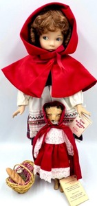 lot 266 image: 1988 KNOWLES DIANNA AFFNER - ASHTON DRAKE GALLERY- Little Red Riding Hood Doll & Vintage 1984 VICTORIAS COLLECTABLES Mrs FOX Porcelain Collectable Doll
