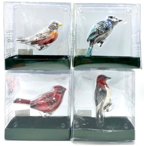 lot 280 image: MARSHALL FIELDS Hand Painted Bird Clip Ornaments in boxes Lot 2- Qty 4
