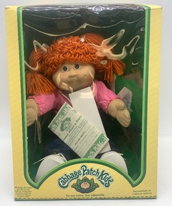lot 38 image: CABBAGE PATCH Vintage JESMAR Doll - NIB - Spain - Popcorn Pigtails Red Hair  Green Eyes - #1 Head Mold