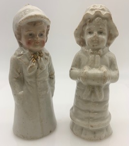 lot 49 image: Pair GERMAN  Vintage Porcelain Figurines - Salt and Pepper