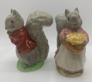 lot 50 image: Pair of BEATRIX POTTER Vintage Figurines - Timmy Tiptoes and Goody Tiptoes
