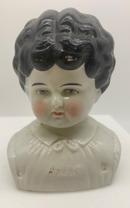 lot 59 image: ANTIQUE Vintage Herwig China T-Shoulder Head Doll - ETHEL