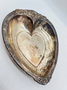 lot 312 image: Vintage Repousse Silver Plated Heart Dish, Trinket Jars and Assorted Collectible Flatware