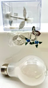 lot 325 image: Vintage Artisan Dollhouse Miniature - Hanging Ceiling Fan Light, and Wall Sconces