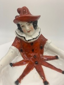 lot 195A image: Antique ART DECO - SITZENDORF Figural Lady Trinket Dish - Germany