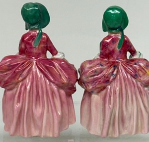 lot 168 image: Vintage ROYAL DOULTON Little Bo Peep in Pink Set of 2 Porcelain Figures