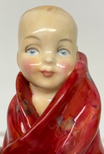 lot 172 image: Vintage ROYAL DOULTON Baby in a Blanket  This Little Pig Porcelain Figure