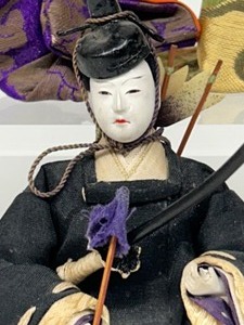lot 205 image: Antique Japanese Hinamatsuri SAMURAI Dolls Qty 3
