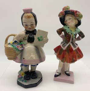 lot 241 image: VINTAGE Hand Painted Porcelain Dolls, Set of 2 including ROYAL DOULTON