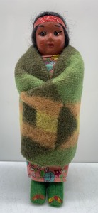 lot 230 image: Vintage SKOOKUM Bully Good Small Native American Indian Doll
