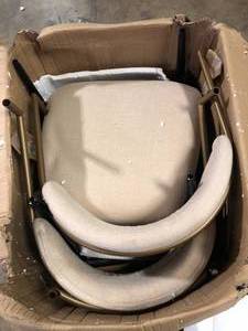 lot 15 image: Acme Furniture Jaramillo Beige Fabric & Black Finish Side Chair Set of 2 Customer Returns See Pictures