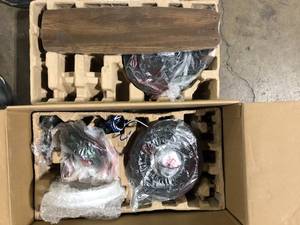 lot 32 image: Hampton Bay Caprice 44 in. Integrated LED Indoor Matte Black Ceiling Fan with Light Kit    Customer Returns See Pictures