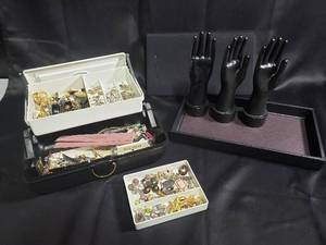 lot 281 image: Assorted Jewelry Lot with Display Hands and Organizers